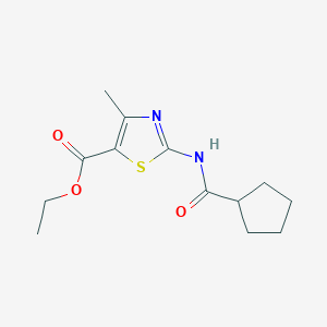 molecular formula C13H18N2O3S B333326 Ethyl 2-[(cyclopentylcarbonyl)amino]-4-methyl-1,3-thiazole-5-carboxylate 
