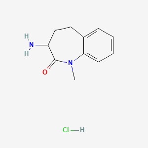 molecular formula C11H15ClN2O B3333308 (S)-3-Amino-1-methyl-1,3,4,5-tetrahydro-2H-benzo[b]azepin-2-one hydrochloride CAS No. 958075-69-9