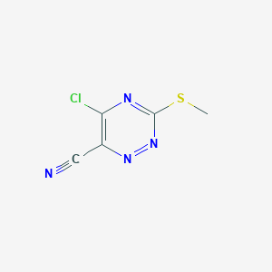 molecular formula C5H3ClN4S B3333332 5-Chloro-3-(methylthio)-1,2,4-triazine-6-carbonitrile CAS No. 96259-45-9