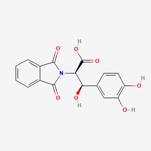 molecular formula C17H13NO7 B3333342 (2S,3R)-3-(3,4-Dihydroxyphenyl)-3-hydroxy-2-(1,3-dihydro-1,3-dioxo-2H-isoindol-2-yl)propionic acid CAS No. 96561-53-4