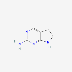 molecular formula C6H8N4 B3333388 5,6-Dihydro-1H-pyrrolo[2,3-d]pyrimidin-2-amine CAS No. 97482-19-4
