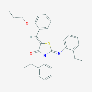 molecular formula C29H30N2O2S B333341 3-(2-Ethylphenyl)-2-[(2-ethylphenyl)imino]-5-(2-propoxybenzylidene)-1,3-thiazolidin-4-one 
