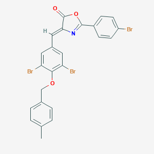 molecular formula C24H16Br3NO3 B333344 (4Z)-2-(4-bromophenyl)-4-{3,5-dibromo-4-[(4-methylbenzyl)oxy]benzylidene}-1,3-oxazol-5(4H)-one 