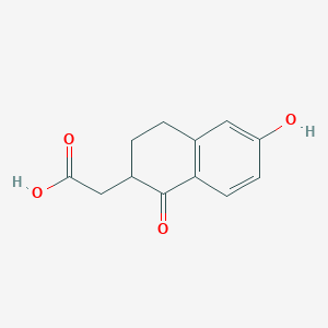 molecular formula C12H12O4 B3333448 2-(6-Hydroxy-1-oxo-1,2,3,4-tetrahydronaphthalen-2-yl)acetic acid CAS No. 99092-87-2