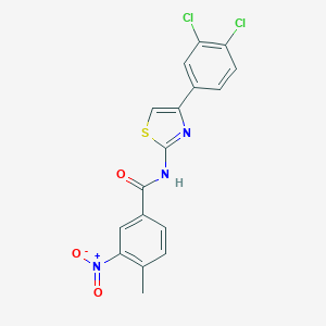 molecular formula C17H11Cl2N3O3S B333351 N-[4-(3,4-dichlorophenyl)-1,3-thiazol-2-yl]-4-methyl-3-nitrobenzamide 