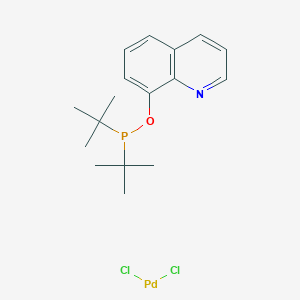 molecular formula C17H24Cl2NOPPd B3333528 二氯[8-(二叔丁基膦酰氧基)喹啉]钯(II) CAS No. 1100332-45-3