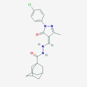 N'-[(Z)-[1-(4-chlorophenyl)-3-methyl-5-oxopyrazol-4-ylidene]methyl]adamantane-1-carbohydrazide