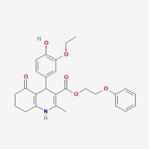 2-Phenoxyethyl 4-(3-ethoxy-4-hydroxyphenyl)-2-methyl-5-oxo-1,4,5,6,7,8-hexahydroquinoline-3-carboxylate