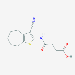 molecular formula C14H16N2O3S B333362 4-[(3-cyano-5,6,7,8-tetrahydro-4H-cyclohepta[b]thiophen-2-yl)amino]-4-oxobutanoic acid 