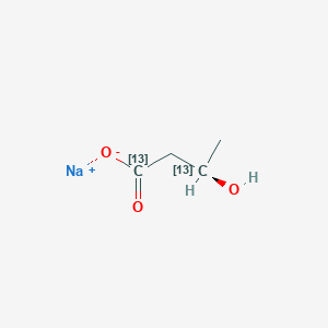 molecular formula C4H7NaO3 B3333661 Sodium (3R)-3-hydroxy(1,3-~13~C_2_)butanoate CAS No. 1217437-29-0
