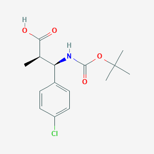 molecular formula C15H20ClNO4 B3333664 (2R,3R)-3-(4-chlorophenyl)-2-methyl-3-[(2-methylpropan-2-yl)oxycarbonylamino]propanoic acid CAS No. 1217443-77-0