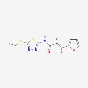 molecular formula C11H11N3O2S2 B333367 N-[5-(ethylsulfanyl)-1,3,4-thiadiazol-2-yl]-3-(2-furyl)acrylamide 