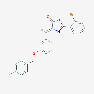 molecular formula C24H18BrNO3 B333368 2-(2-bromophenyl)-4-{3-[(4-methylbenzyl)oxy]benzylidene}-1,3-oxazol-5(4H)-one 