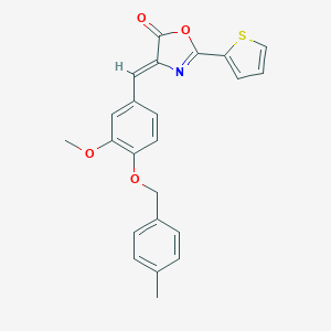 molecular formula C23H19NO4S B333370 (4Z)-4-{3-methoxy-4-[(4-methylbenzyl)oxy]benzylidene}-2-(thiophen-2-yl)-1,3-oxazol-5(4H)-one 
