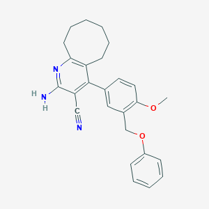 molecular formula C26H27N3O2 B333382 2-Amino-4-[4-methoxy-3-(phenoxymethyl)phenyl]-5,6,7,8,9,10-hexahydrocycloocta[b]pyridine-3-carbonitrile 