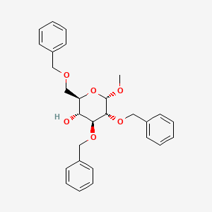 molecular formula C28H32O6 B3333838 (2R,3R,4S,5R,6S)-6-甲氧基-4,5-双(苯甲氧基)-2-(苯甲氧基甲基)氧杂环-3-醇 CAS No. 19488-48-3