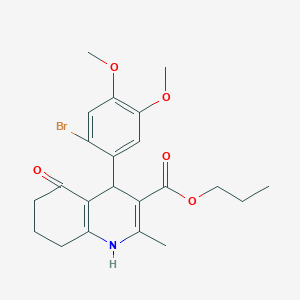molecular formula C22H26BrNO5 B333391 Propyl 4-(2-bromo-4,5-dimethoxyphenyl)-2-methyl-5-oxo-1,4,5,6,7,8-hexahydroquinoline-3-carboxylate 