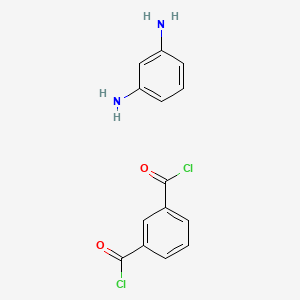 molecular formula C14H12Cl2N2O2 B3333946 1,3-Benzenedicarbonyl dichloride, polymer with 1,3-benzenediamine CAS No. 25765-47-3