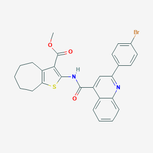 methyl 2-({[2-(4-bromophenyl)-4-quinolinyl]carbonyl}amino)-5,6,7,8-tetrahydro-4H-cyclohepta[b]thiophene-3-carboxylate