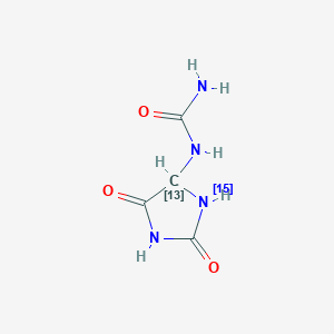 molecular formula C4H6N4O3 B3333988 DL-尿囊素-5-13C,1-15N CAS No. 285978-19-0