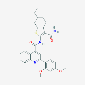 N-[3-(aminocarbonyl)-6-ethyl-4,5,6,7-tetrahydro-1-benzothien-2-yl]-2-(2,4-dimethoxyphenyl)-4-quinolinecarboxamide