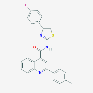 molecular formula C26H18FN3OS B333414 N-[4-(4-fluorophenyl)-1,3-thiazol-2-yl]-2-(4-methylphenyl)quinoline-4-carboxamide 