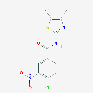 molecular formula C12H10ClN3O3S B333418 4-chloro-N-(4,5-dimethyl-1,3-thiazol-2-yl)-3-nitrobenzamide 