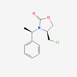molecular formula C12H14ClNO2 B3334186 (5R)-5-(Chloromethyl)-3-[(1R)-1-phenylethyl]-2-oxazolidinone] CAS No. 444814-24-8