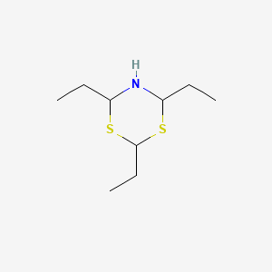 molecular formula C9H19NS2 B3334255 2,4,6-Triethyl-1,3,5-dithiazinane CAS No. 54717-17-8