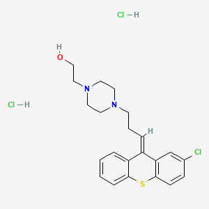molecular formula C22H27Cl3N2OS B3334276 2-(4-(3-(2-Chloro-9H-thioxanthen-9-ylidene)propyl)piperazin-1-yl)ethanol dihydrochloride CAS No. 58045-22-0