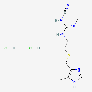 molecular formula C10H18Cl2N6S B3334411 N-Cyano-N'-methyl-N''-(2-(((5-methyl-1H-imidazol-4-yl)methyl)thio)ethyl)guanidine dihydrochloride CAS No. 73785-35-0