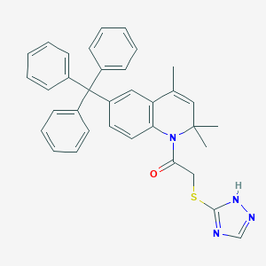 molecular formula C35H32N4OS B333443 2,2,4-trimethyl-1-[(4H-1,2,4-triazol-3-ylsulfanyl)acetyl]-6-trityl-1,2-dihydroquinoline 