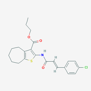 propyl 2-{[3-(4-chlorophenyl)acryloyl]amino}-5,6,7,8-tetrahydro-4H-cyclohepta[b]thiophene-3-carboxylate