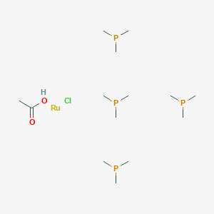 molecular formula C14H40ClO2P4Ru B3334512 Chlorotetrakis(trimethylphosphine)ruthenium(II) acetate CAS No. 88968-54-1
