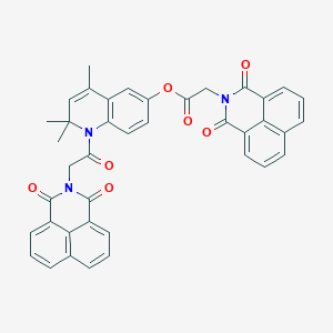 molecular formula C40H29N3O7 B333453 1-[(1,3-dioxo-1H-benzo[de]isoquinolin-2(3H)-yl)acetyl]-2,2,4-trimethyl-1,2-dihydro-6-quinolinyl (1,3-dioxo-1H-benzo[de]isoquinolin-2(3H)-yl)acetate 