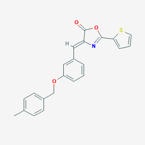 molecular formula C22H17NO3S B333455 4-{3-[(4-methylbenzyl)oxy]benzylidene}-2-(2-thienyl)-1,3-oxazol-5(4H)-one 