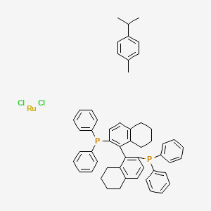 molecular formula C54H54Cl2P2Ru B3334563 Chloro[(R)-(+)-2,2'-bis(diphenylphosphino)-5,5',6,6',7,7',8,8'-octahydro-1,1'-binaphthyl](P-cymene)ruthenium(II) chloride CAS No. 944451-26-7