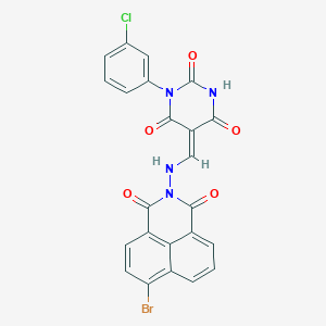 molecular formula C23H12BrClN4O5 B333457 (5Z)-5-[[(6-bromo-1,3-dioxobenzo[de]isoquinolin-2-yl)amino]methylidene]-1-(3-chlorophenyl)-1,3-diazinane-2,4,6-trione 