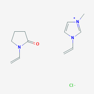 molecular formula C12H18ClN3O B3334584 1H-Imidazolium, 1-ethenyl-3-methyl-, chloride, polymer with 1-ethenyl-2-pyrrolidinone CAS No. 95144-24-4