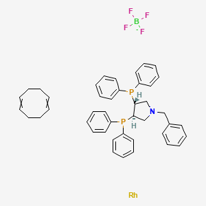 molecular formula C43H45BF4NP2Rh- B3334598 (+)-1-Benzyl-[(3R,4R)-bis(diphenylphosphino)]pyrrolidine(1,5-cyclooctadiene)rhodium(I) tetrafluoroborate CAS No. 99143-48-3