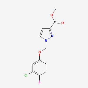molecular formula C12H10ClFN2O3 B3334638 Methyl 1-((3-chloro-4-fluorophenoxy)methyl)-1H-pyrazole-3-carboxylate CAS No. 1001500-21-5
