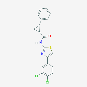 molecular formula C19H14Cl2N2OS B333464 N-[4-(3,4-dichlorophenyl)-1,3-thiazol-2-yl]-2-phenylcyclopropanecarboxamide 