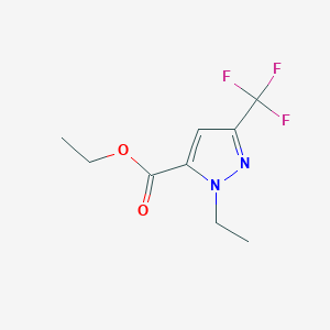 molecular formula C9H11F3N2O2 B3334686 ethyl 1-ethyl-3-(trifluoromethyl)-1H-pyrazole-5-carboxylate CAS No. 1001519-11-4