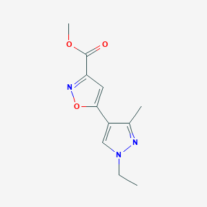 molecular formula C11H13N3O3 B3334687 Methyl 5-(1-ethyl-3-methyl-1H-pyrazol-4-yl)isoxazole-3-carboxylate CAS No. 1001519-14-7