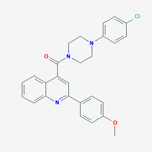 molecular formula C27H24ClN3O2 B333469 4-{[4-(4-Chlorophenyl)-1-piperazinyl]carbonyl}-2-(4-methoxyphenyl)quinoline 