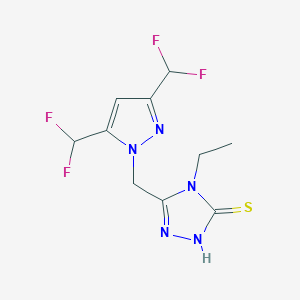 B3334721 5-((3,5-Bis(difluoromethyl)-1H-pyrazol-1-yl)methyl)-4-ethyl-4H-1,2,4-triazole-3-thiol CAS No. 1001756-36-0