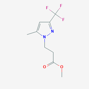molecular formula C9H11F3N2O2 B3334738 Methyl 3-(5-methyl-3-(trifluoromethyl)-1H-pyrazol-1-yl)propanoate CAS No. 1002033-72-8