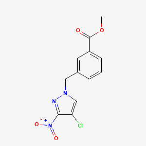molecular formula C12H10ClN3O4 B3334771 Methyl 3-((4-chloro-3-nitro-1H-pyrazol-1-yl)methyl)benzoate CAS No. 1002535-22-9