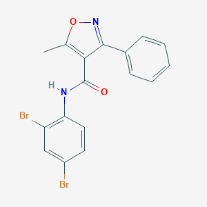 molecular formula C17H12Br2N2O2 B333482 N-(2,4-dibromophenyl)-5-methyl-3-phenyl-1,2-oxazole-4-carboxamide 