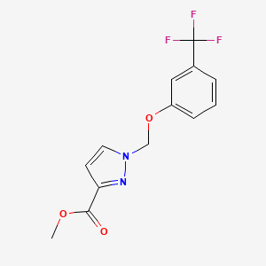 molecular formula C13H11F3N2O3 B3334828 methyl 1-{[3-(trifluoromethyl)phenoxy]methyl}-1H-pyrazole-3-carboxylate CAS No. 1004193-78-5